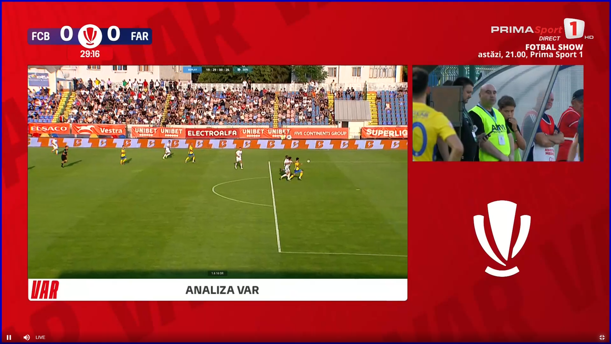 Gică Hagi a intrat în direct să acuze arbitrajul din Botoșani - Farul » Prezent în studio, Marius Avram a dat verdictul