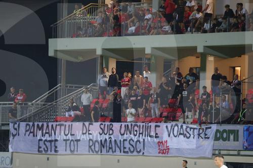 Banne-ul afișat de fanii lui Dinamo la Miercurea Ciuc/ foto: Ionuț Iordache (GSP)