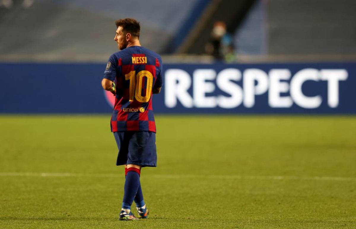 Imaginile neputinței! Leo Messi, DĂRÂMAT după umilința istorică din Champions League