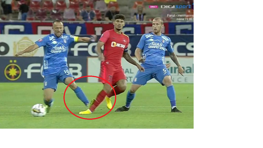 Intrarea lui Cristi Neguț la Florinel Coman Cartonaș roșu în FCSB - Chindia, după intervenția VAR » Ce s-a întâmplat în minutul 7 pe Arena Națională