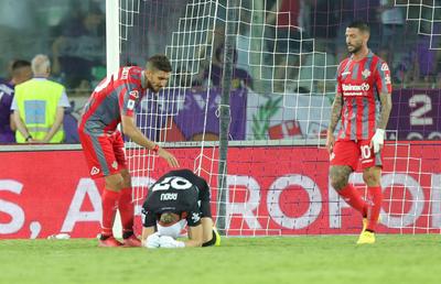 Iată cum a gafat Ionuț Radu în minutul 90+5 din Fiorentina - Cremonese! Românul, în genunchi. Nimeni nu l-a putut consola
