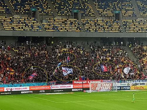 Unul dintre liderii galeriei lui FCSB a verificat steagurile cu care au intrat suporterii pe stadion