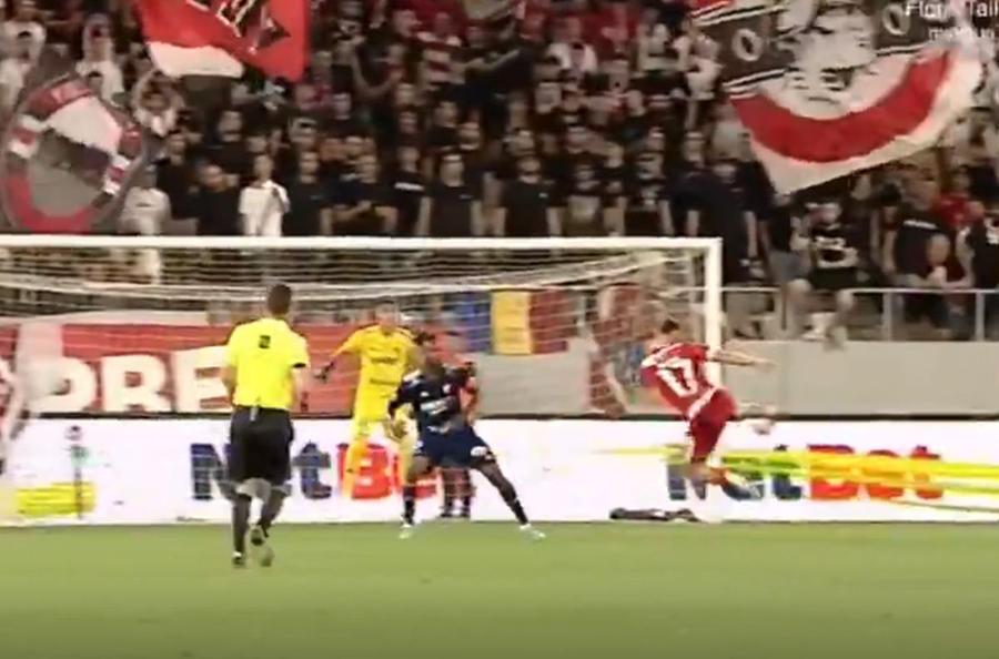 FOTO: Captură TV @Digi Sport 1 Dinamo „sparge gheața” în Superligă! Prestația sclipitoare a lui Dennis Politic zdruncină și mai tare postul lui Croitoru » Clasamentul ACUM