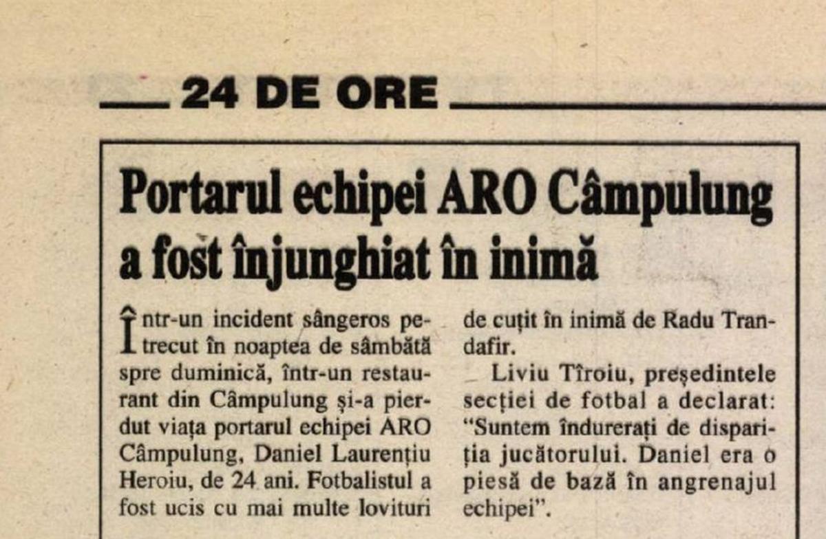 Daniel Laurențiu Heroiu - portarul de la ARO Câmpulung Muscel ucis într-un bar