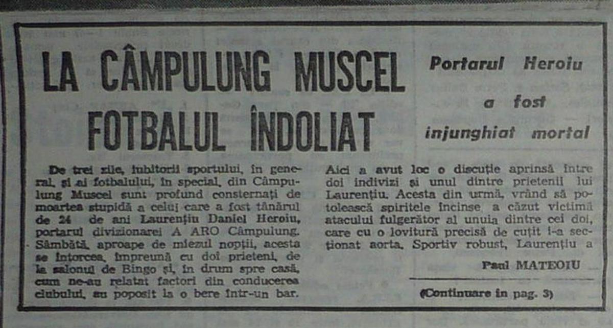 Daniel Laurențiu Heroiu - portarul de la ARO Câmpulung Muscel ucis într-un bar