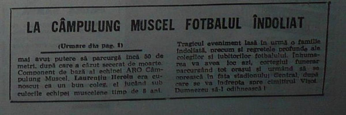 Daniel Laurențiu Heroiu - portarul de la ARO Câmpulung Muscel ucis într-un bar