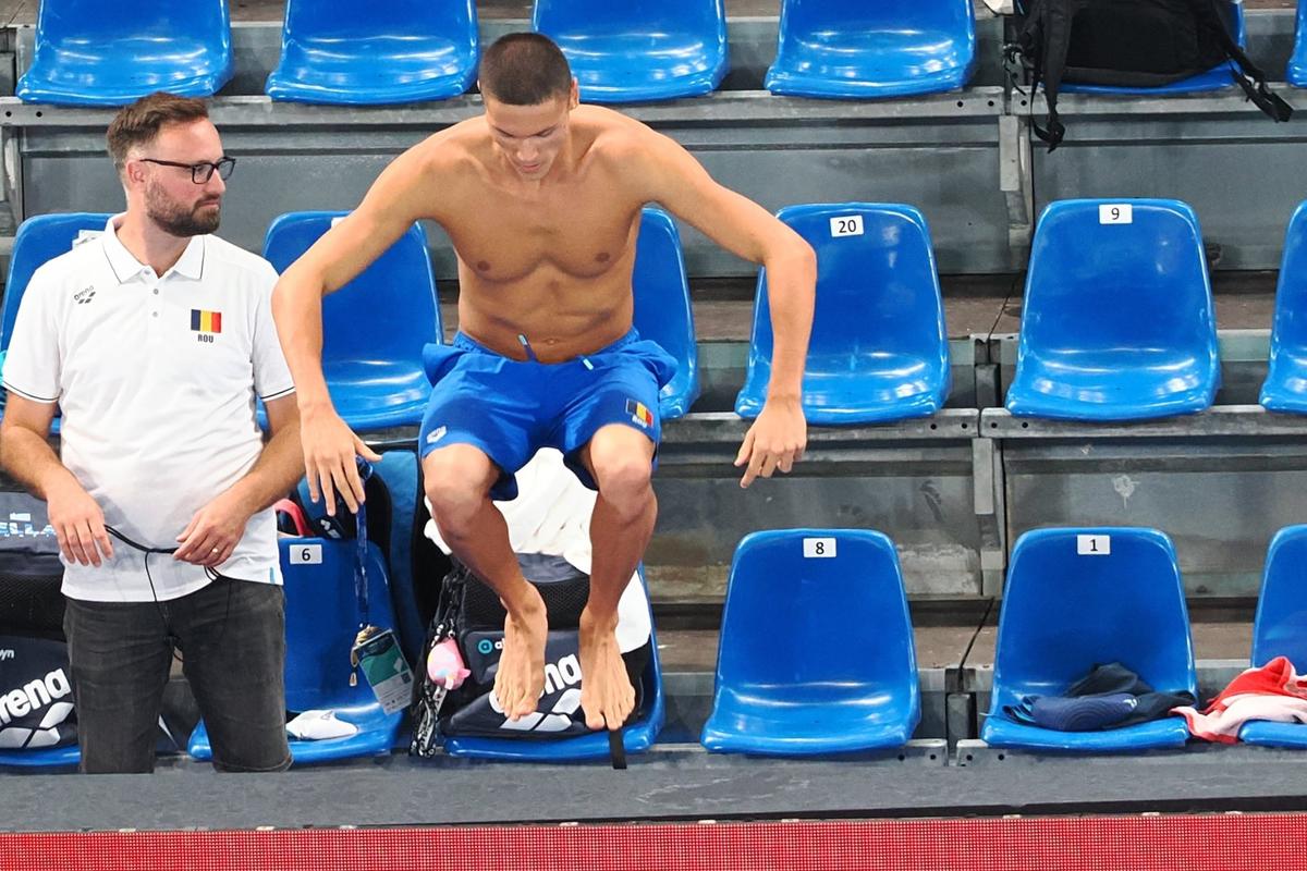 David Popovici, antrenament înaintea finalei la 200 metri liber