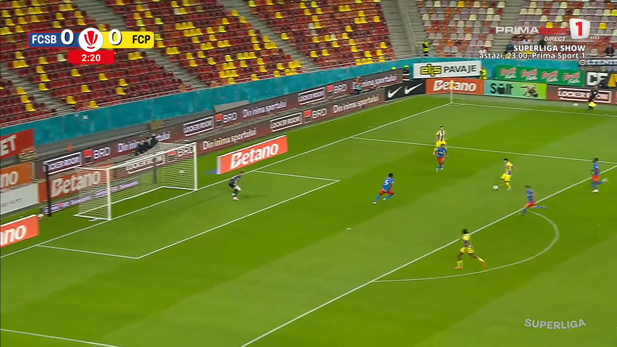 Ce fază au putut crea! Defensiva FCSB, făcută franjuri de Petrolul după doar 3 minute