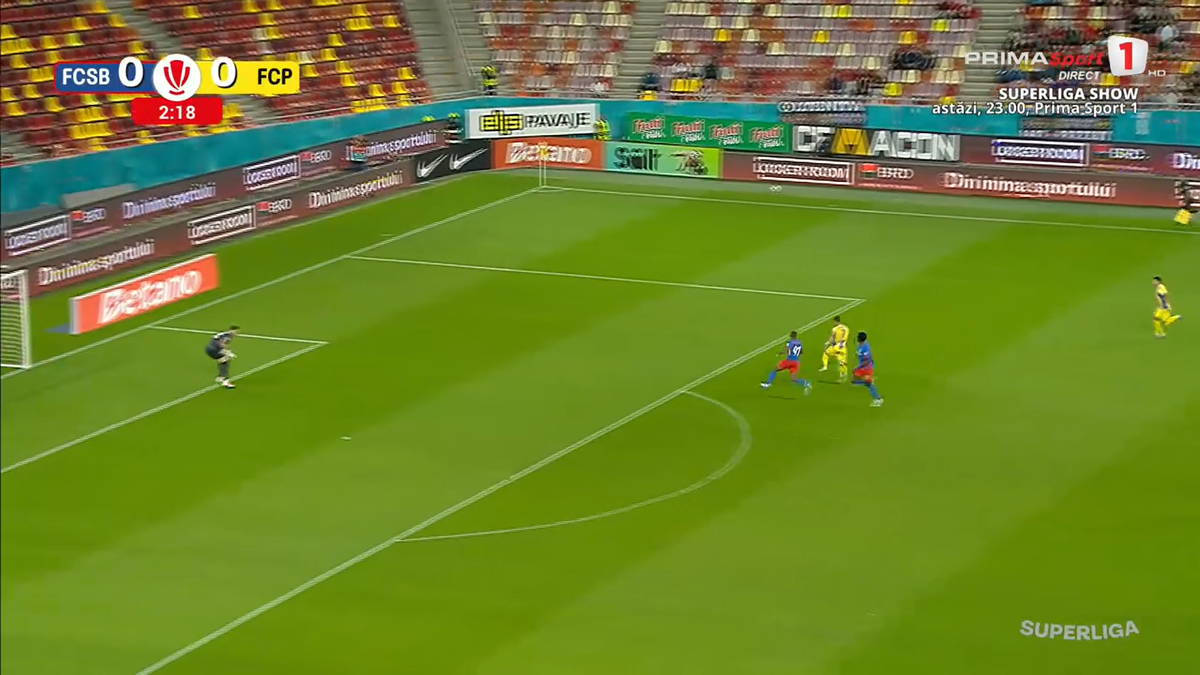 Ce fază au putut crea! Defensiva FCSB, făcută franjuri de Petrolul după doar 3 minute