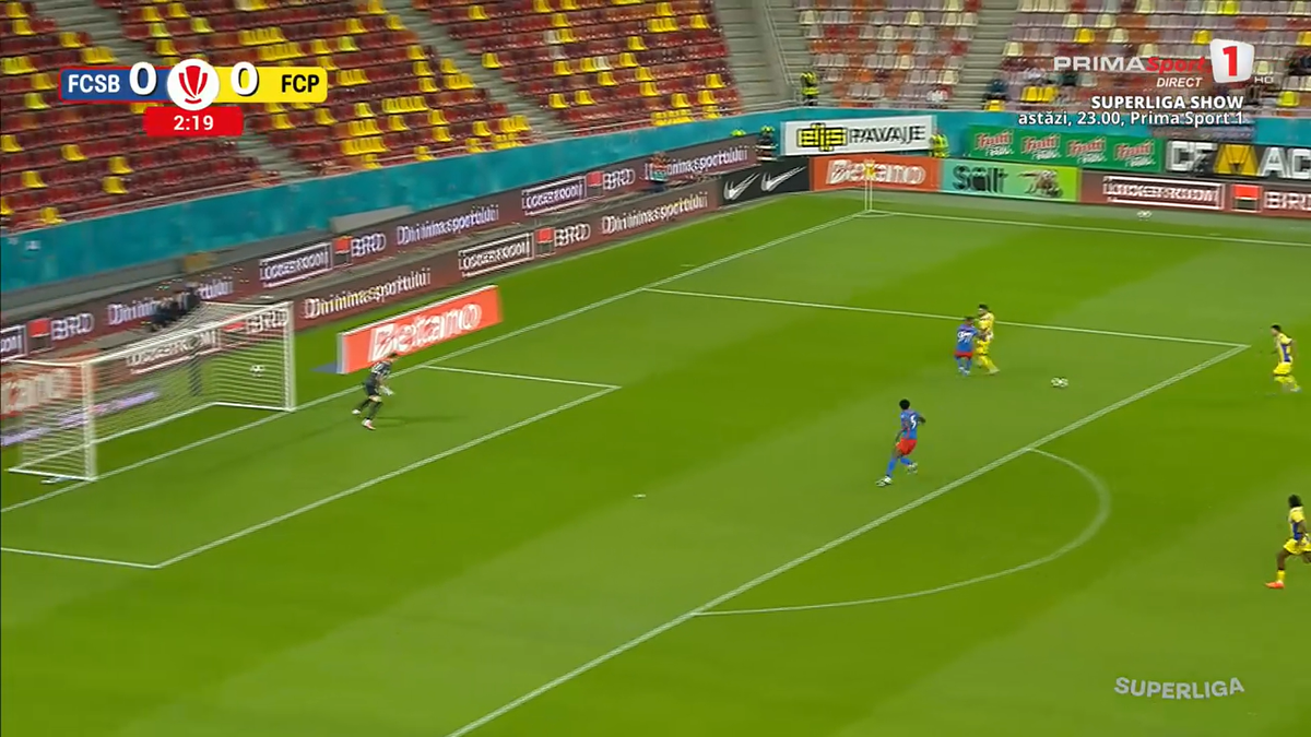 Ce fază au putut crea! Defensiva FCSB, făcută franjuri de Petrolul după doar 3 minute