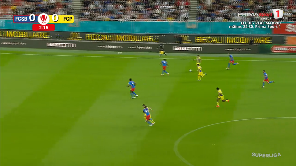 Ce fază au putut crea! Defensiva FCSB, făcută franjuri de Petrolul după doar 3 minute