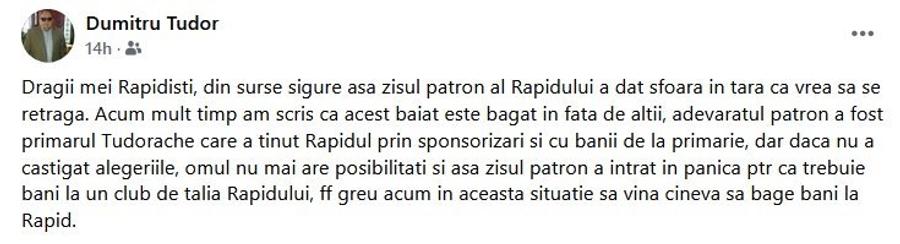 Anunț prăpăstios în privința Rapidului: „Angelescu se retrage, adevăratul patron era Tudorache” » EXCLUSIV Replica acționarului majoritar