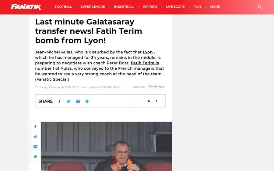 Fanatik anunță oferta lui Lyon pentru Terim Rămân Cicâldau și Moruțan fără protector? Fatih Terim, dorit de un club mare al Europei: „Aduceți «Împăratul»”