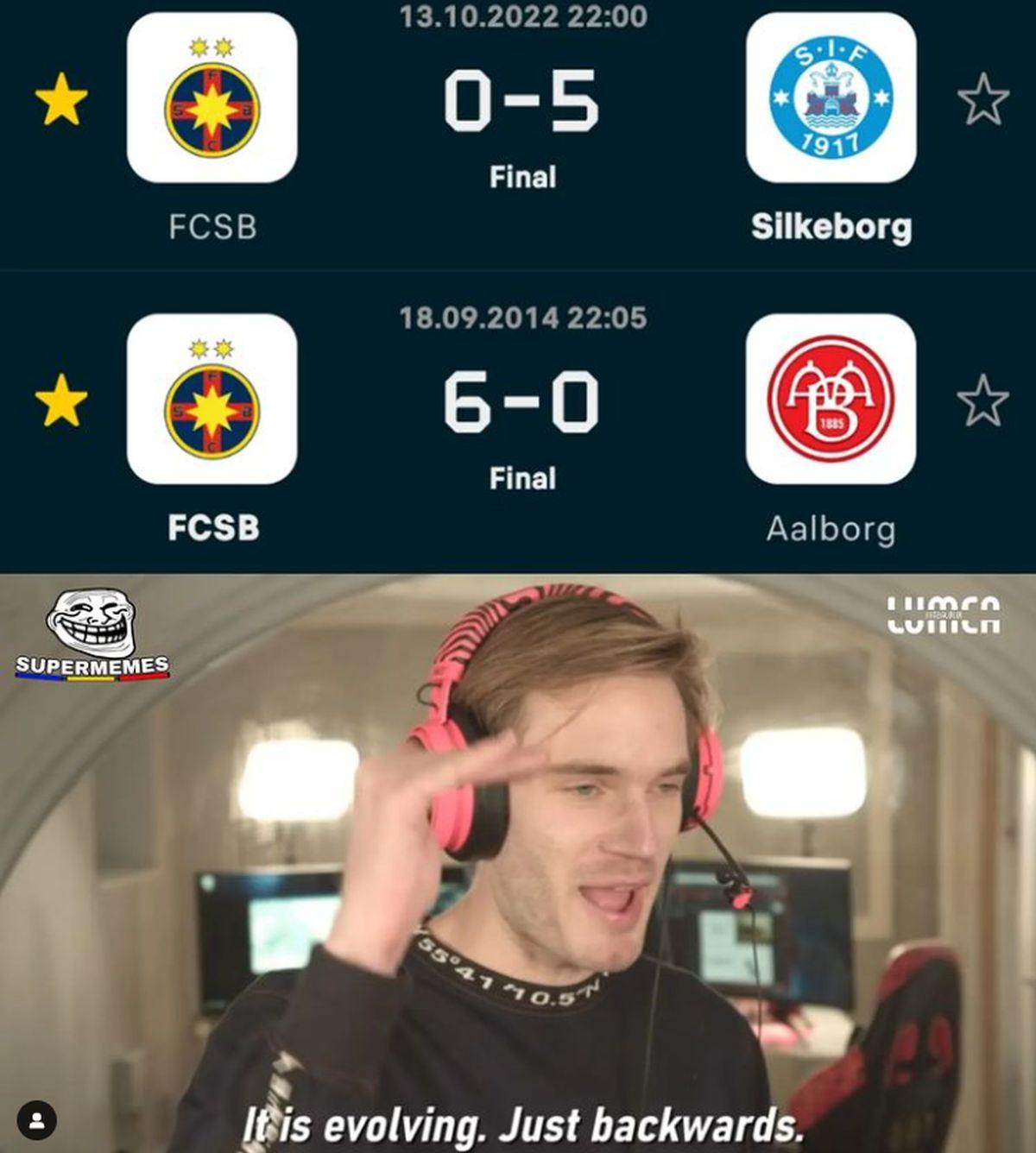 „Dacă nu ne prezentam, luam numai 3” » FCSB, ținta ironiilor în online după ce a fost zdrobită de Silkeborg