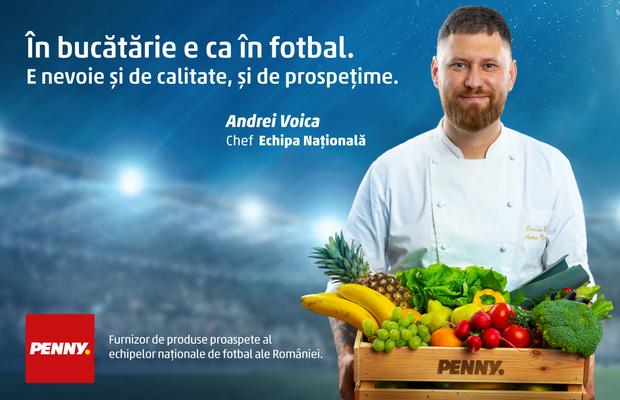 PENNY e alături de jucătorii echipei naționale și le livrează produse proaspete pentru o alimentație sănătoasă și echilibrată