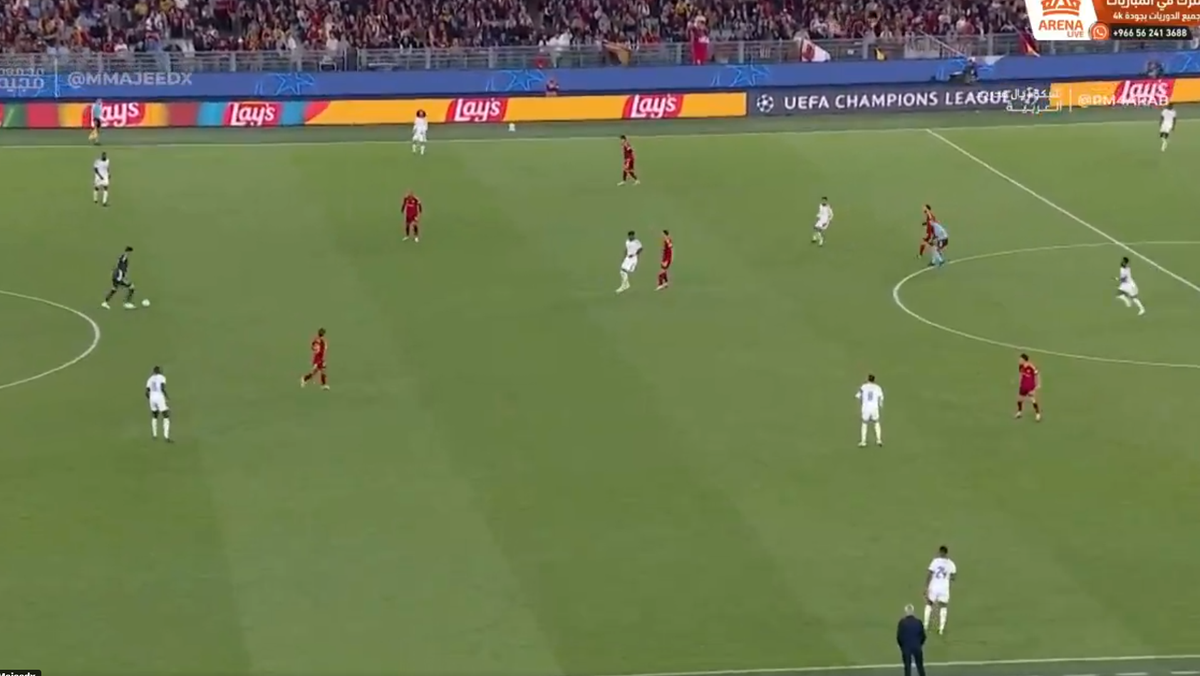Vinicius, gafă la golul de 2-1 din Roma - Real Madrid