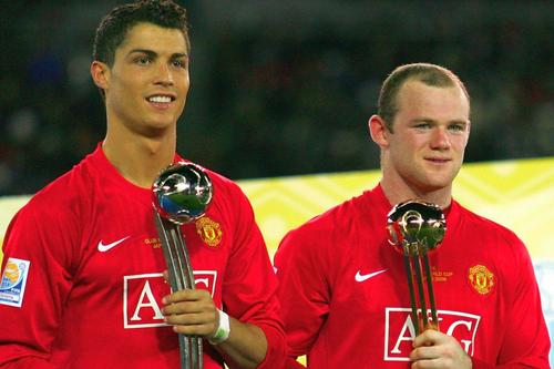 Imagine de arhivă cu Cristiano Ronaldo și Wayne Rooney, în perioada în care erau colegi pe „Teatrul Viselor” / Sursă foto: Guliver/Getty Images