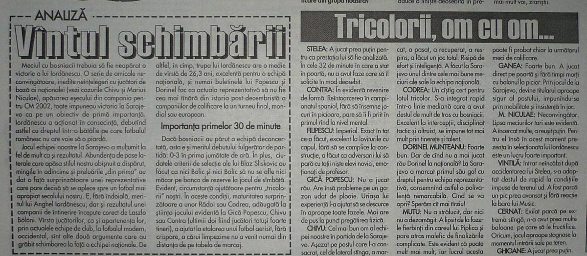 Alte vremuri! Bosnia - România din septembrie 2002, ultima victorie tricoloră pe pământ bosniac