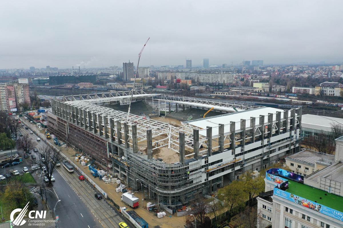 FOTO Noi imagini de la stadionul Rapid! Acoperișul este aproape finalizat