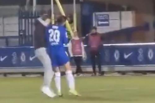 Samantha Kerr, doborând fanul // foto: captură YouTube