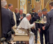 Neluțu Varga şi Pietro Chiodi, vizită privată la Papa Francisc. Foto: captură Fanatik
