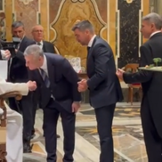 Neluțu Varga şi Pietro Chiodi, vizită privată la Papa Francisc. Foto: captură Fanatik
