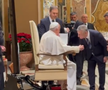 Neluțu Varga şi Pietro Chiodi, vizită privată la Papa Francisc. Foto: captură Fanatik