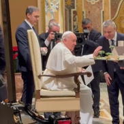 Neluțu Varga şi Pietro Chiodi, vizită privată la Papa Francisc. Foto: captură Fanatik