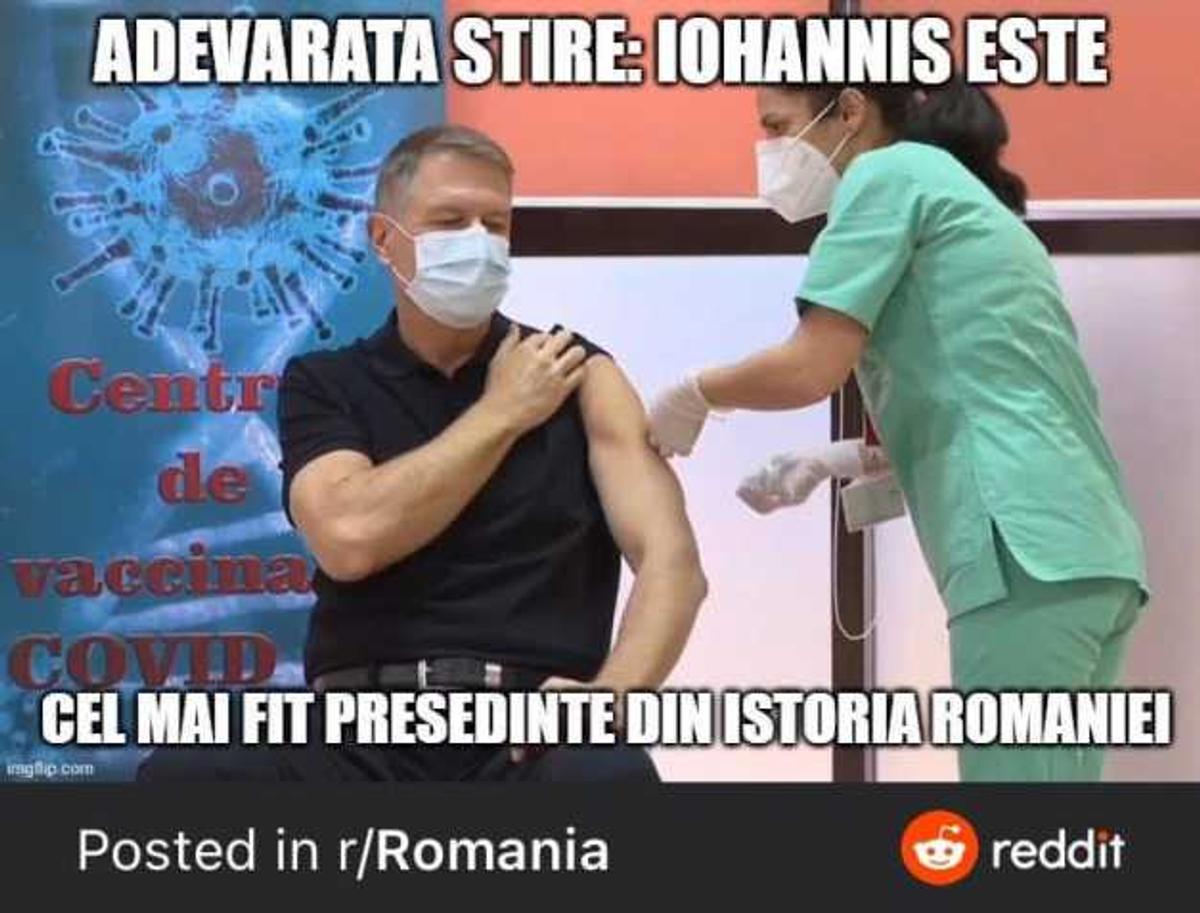 VIDEO Glume în serie pe net, după ce Klaus Iohannis și-a arătat mușchii când a fost vaccinat împotriva Covid-19!