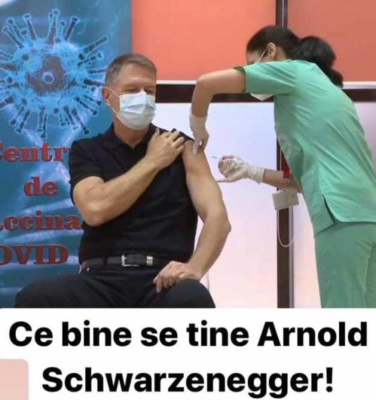 VIDEO Glume în serie pe net, după ce Klaus Iohannis și-a arătat mușchii când a fost vaccinat împotriva Covid-19!