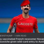 Cele mai noi meme-uri apărute după ce lui Djokovic i-a fost anulată viza de Australia pentru a doua oară