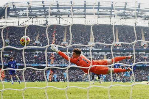 Kepa nu a putut interveni la șutul lui De Bruyne // foto: Imago Images