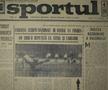Prima pagină din „Sportul”