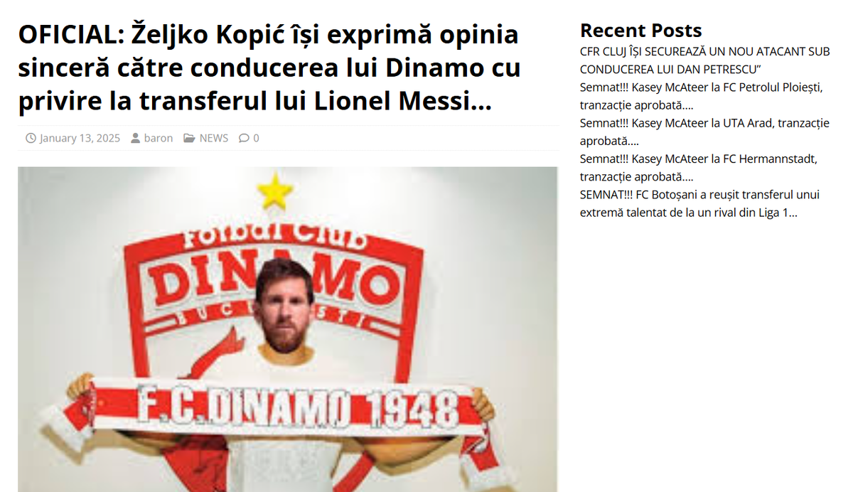 Glosar de știri fake din sport