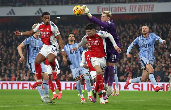 Arsenal, victorie după o revenire de senzație în prima repriză cu Tottenham » Drăgușin, vinovat la cel puțin un gol!