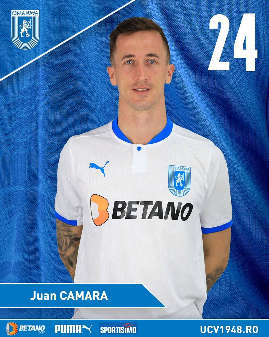 Juan Camara, prezentat pe site-ul Craiovei Craiova face primul transfer din „era Ouzounidis”! Fotbalistul care a jucat la Dinamo a fost prezentat oficial