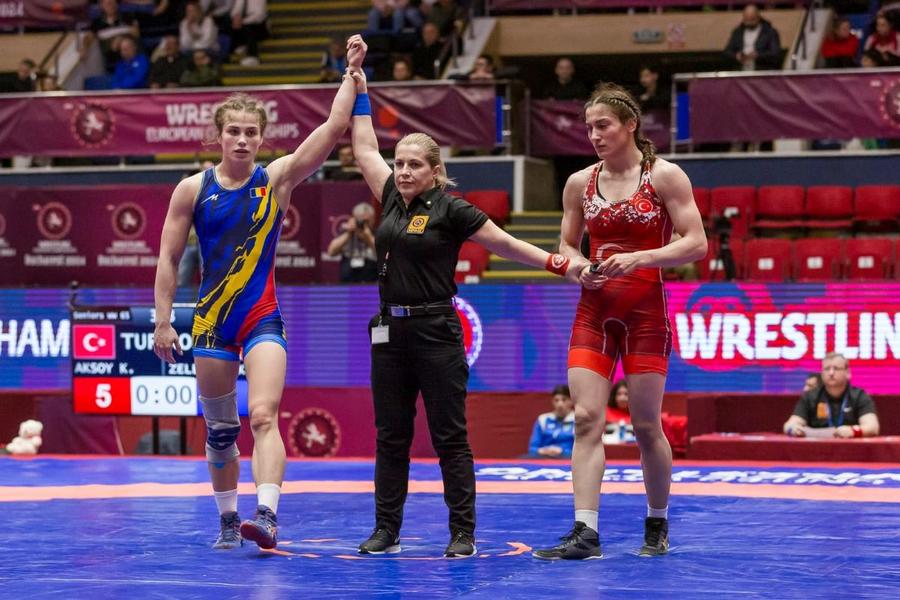 Katerina Zelenykh, învingătoare în semifinalele de la 65 de kilograme Foto: Facebook FR Lupte Două luptătoare tricolore și-au luat biletul pentru finale: Katerina Zelenykh și Alexandra Anghel, care va încerca să-și apere titlul cucerit anul trecut