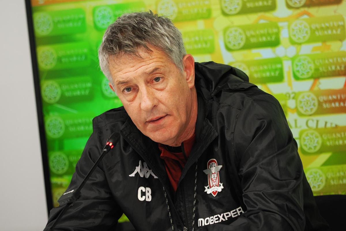 Cristiano Bergodi și Andrei Borza, la conferință de presă de la Rapid, înainte de meciul cu Hermannstadt