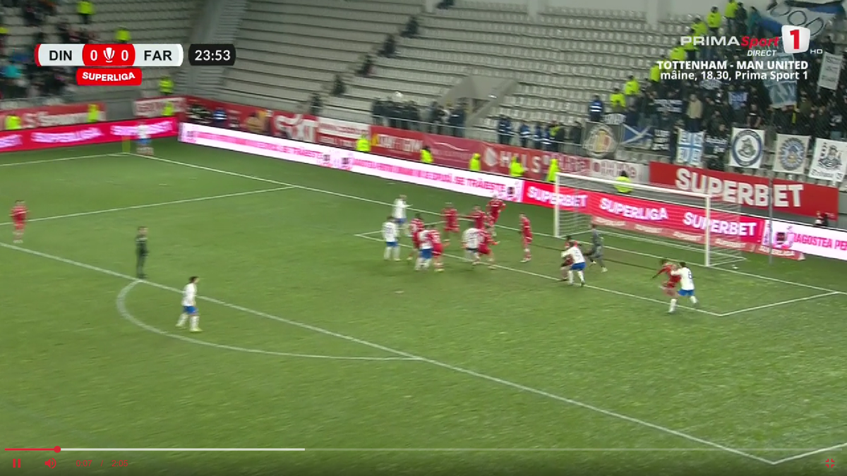 Alexandru Roșca a gafat la golul marcat de Bogdan Tîru în Dinamo - Farul