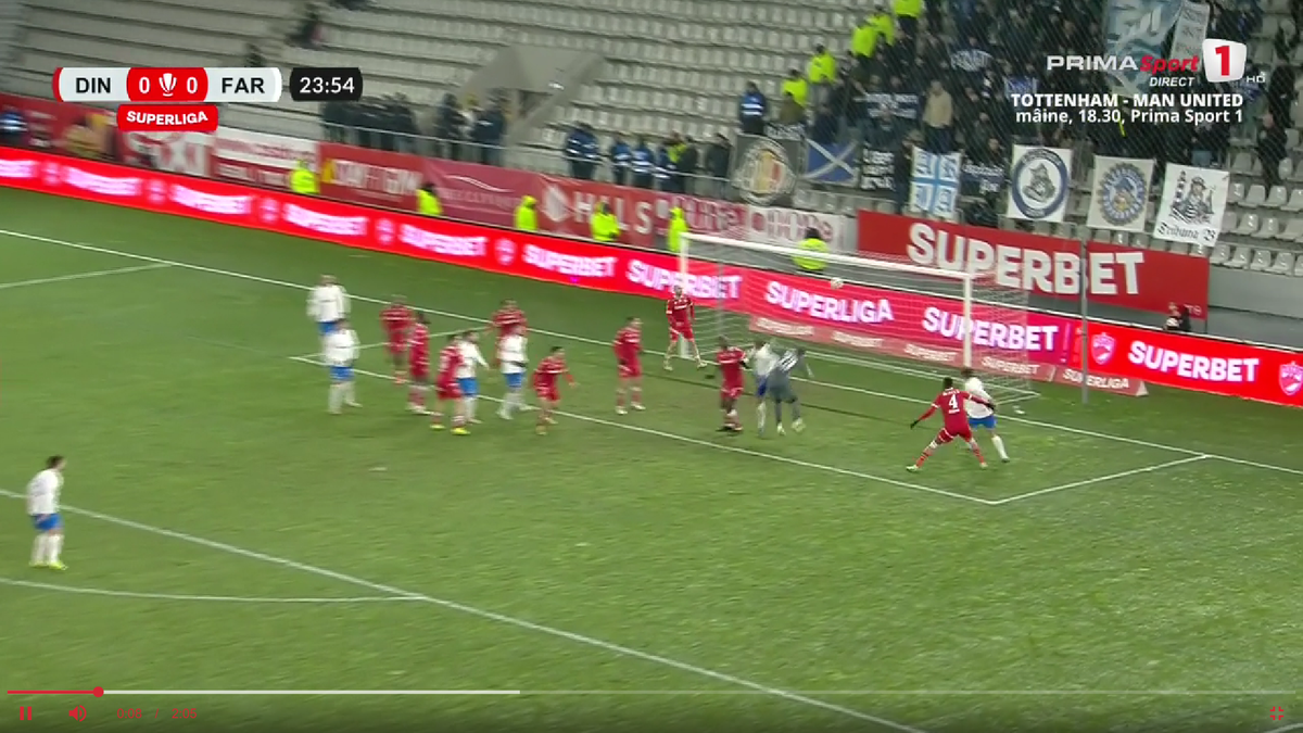 Alexandru Roșca a gafat la golul marcat de Bogdan Tîru în Dinamo - Farul