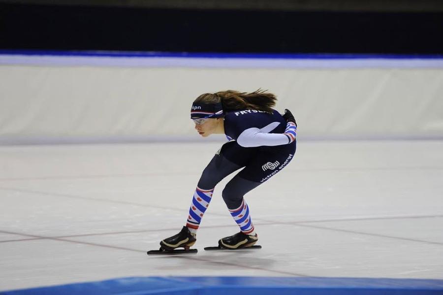Femke Kok într-o competiție pe când avea 14 ani Foto: Instagram Revanșă olandeză pe gheață la Milano Cortina » Femke Kok a triumfat la 500 m cu record olimpic în fața Juttei Leerdam