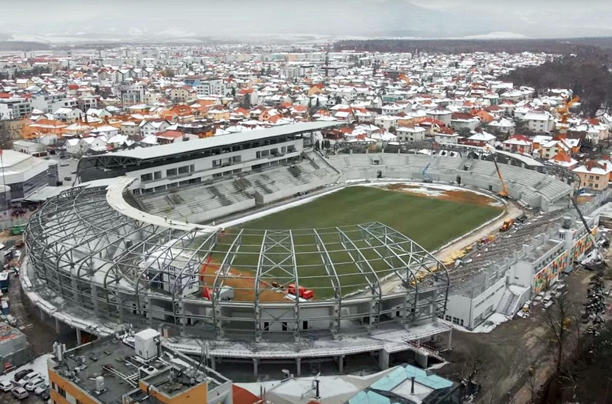Drona a survolat noua arenă de 24 de milioane de euro din România » Când ar putea fi gata pentru fotbal