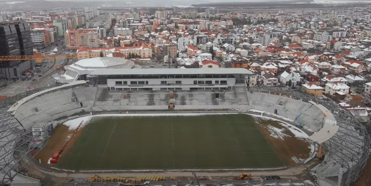 Drona a survolat noua arenă de 24 de milioane de euro din România » Când ar putea fi gata pentru fotbal