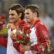 Roger Federer și Stan Wawrinka la Jocurile Olimpice de la Beijing, când s-au impus la dublu FOTO Imago Images