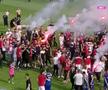 Sărbătoare la Mediaș, după ce Hermannstadt a promovat în Liga 1 // foto: captură DigiSport
