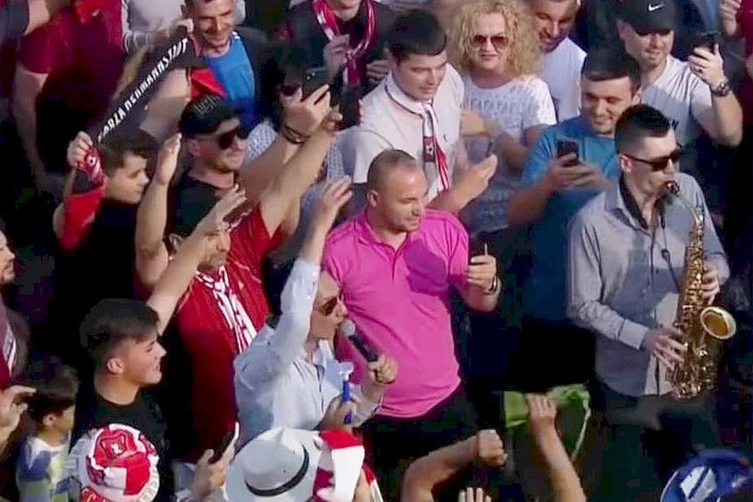 Hermannstadt a sărbătorit promovarea în Liga 1 // foto: captură DigiSport