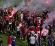 Sărbătoare la Mediaș, după ce Hermannstadt a promovat în Liga 1 // foto: captură DigiSport