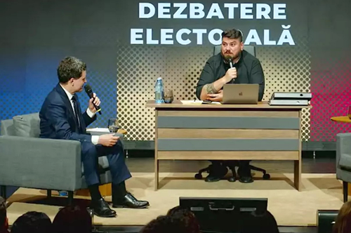 Micutzu și Nicușor Dan, în timpul unei dezbateri prezidențiale. Foto: Captură YouTube