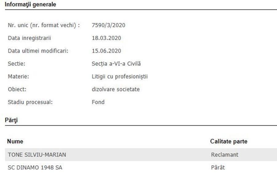 EXCLUSIV Altă încurcătură la Dinamo » S-a cerut în instanță DIZOLVAREA societății!