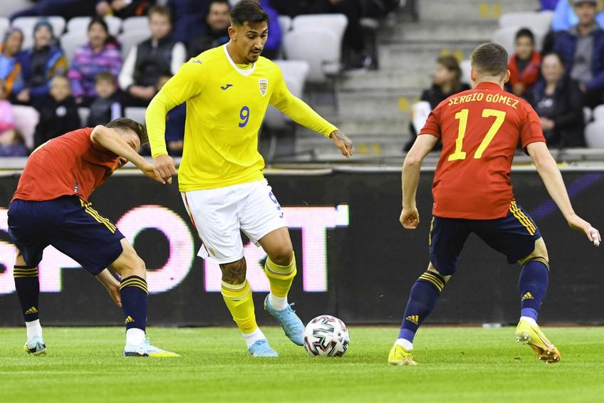 Jovan Markovic, într-un meci amical dintre România U21 și Spania U21